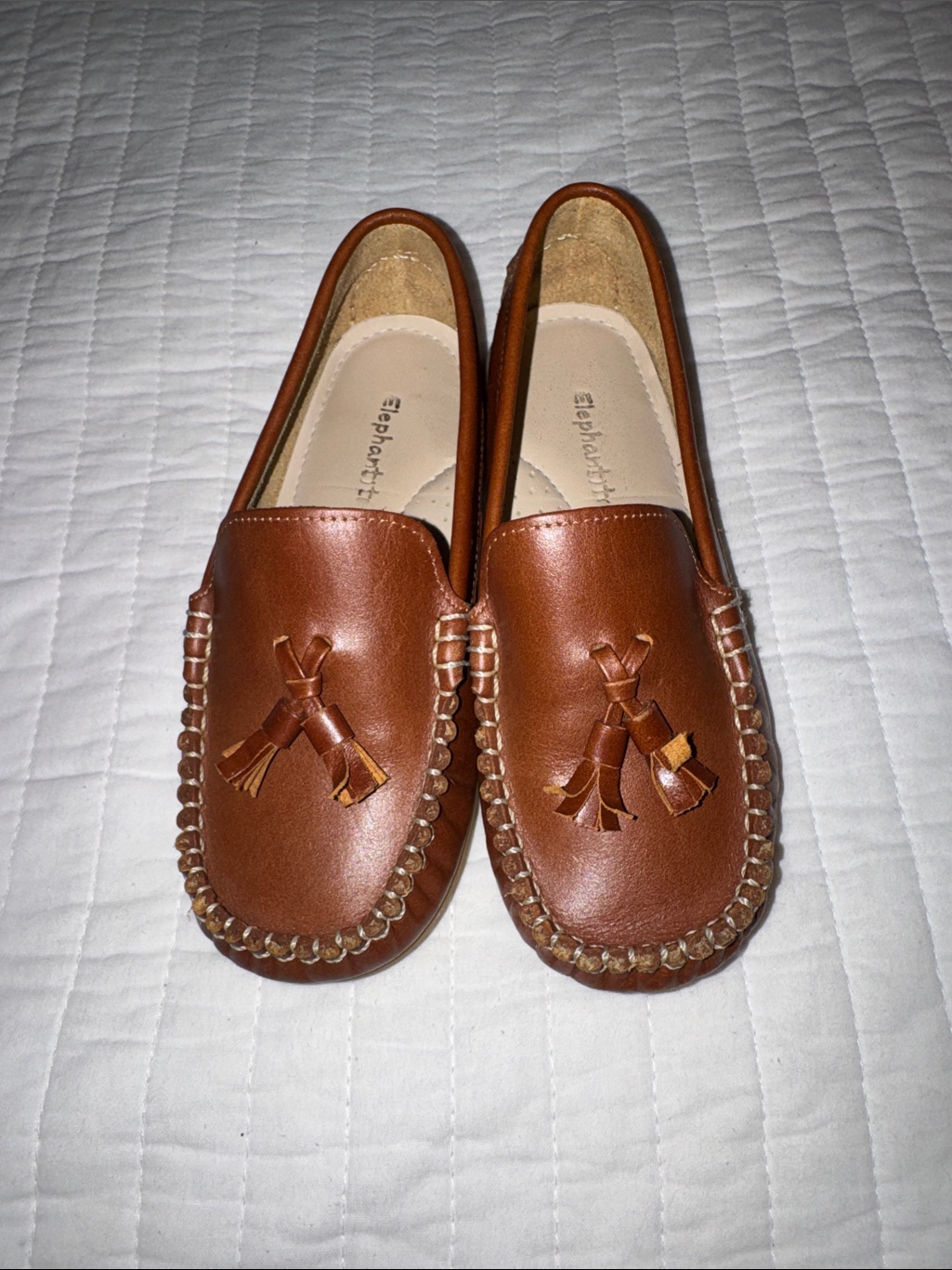 Euc Elephantito Leather Boys Loafer Shoes Size 1
